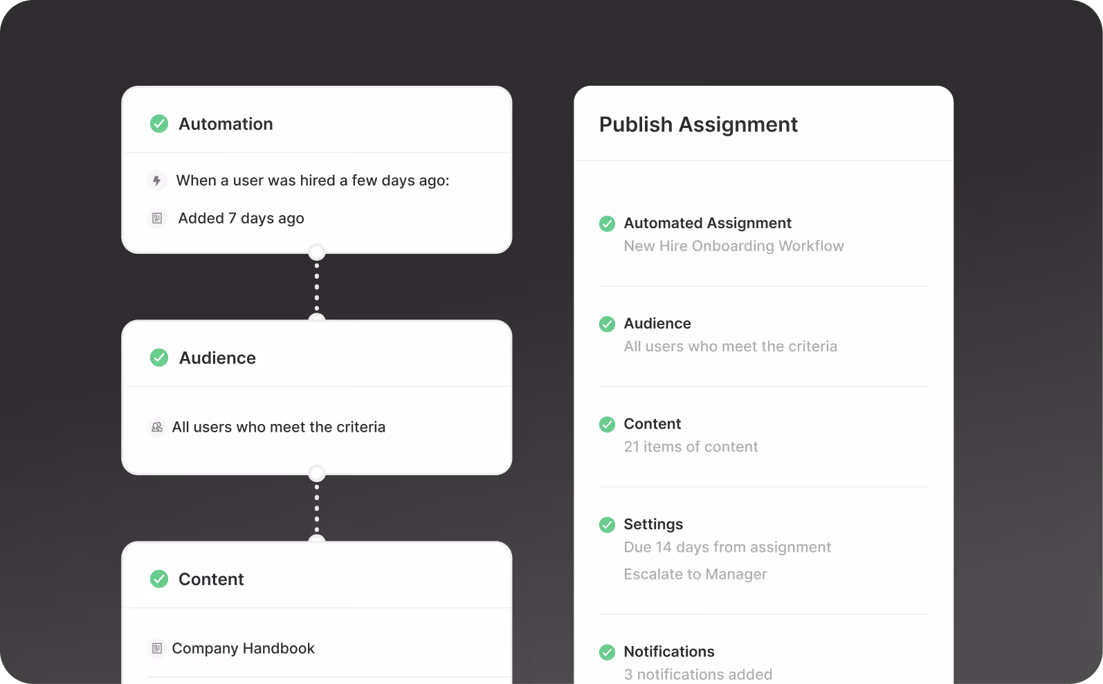 Create automated onboarding workflows that triggers whenever a new hire is added to Continu.